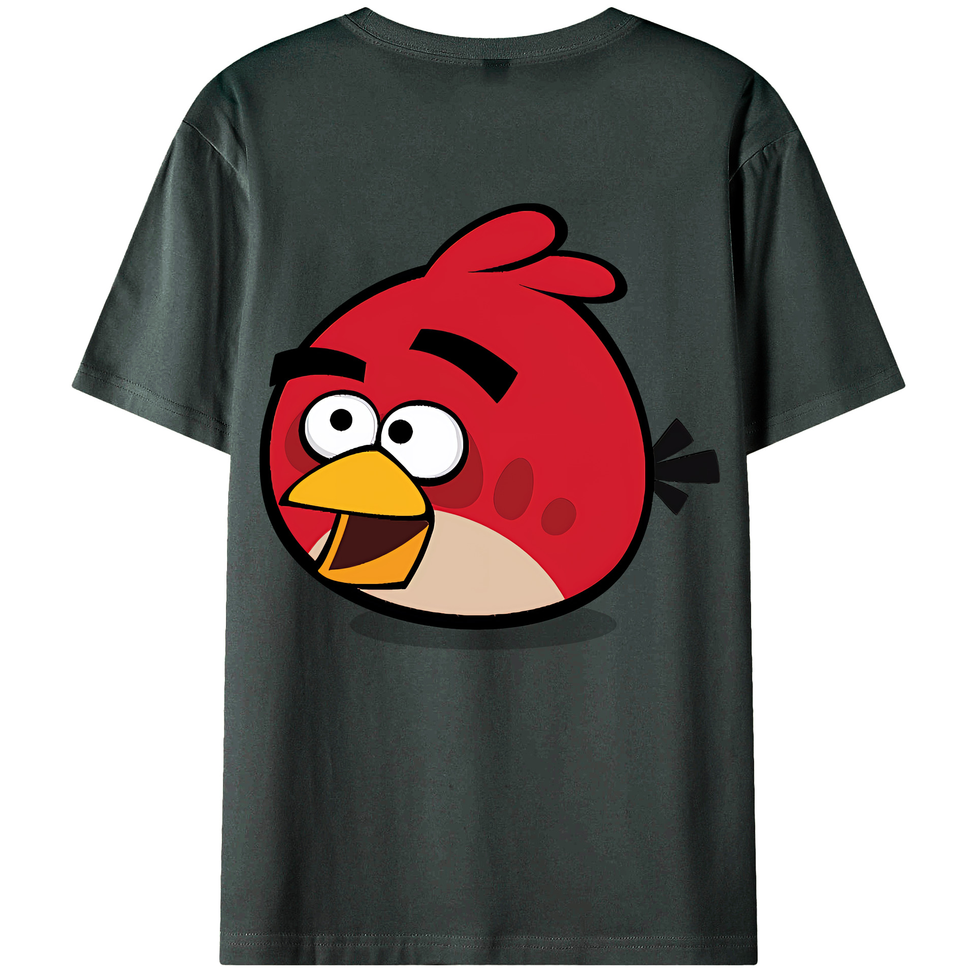 （画像用） Angry Birds アングリーバード 綿100％ メンズ半袖Tシャツ（バックプリント） 通気性